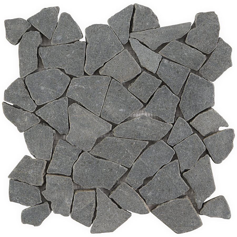 Pebblestone Tumbled Tile - 11.81" x 11.81" / Black Lava