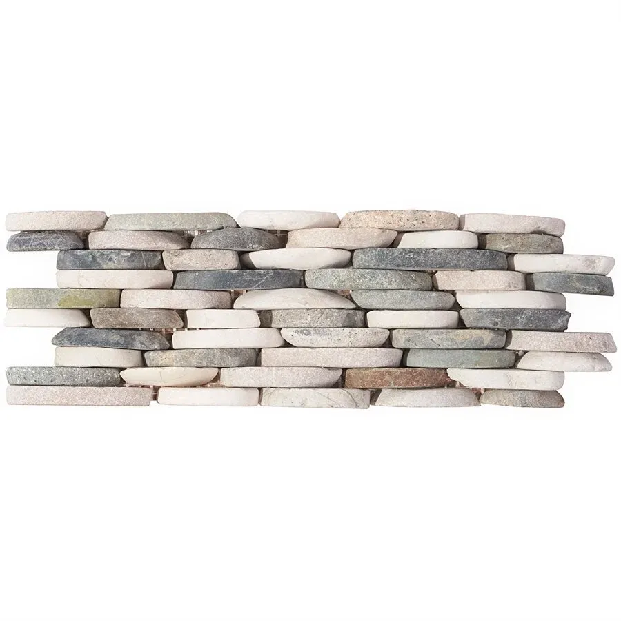 Pebblestone Stacked Sliced Tile - 4" x 10.75" / Alor Black - 2