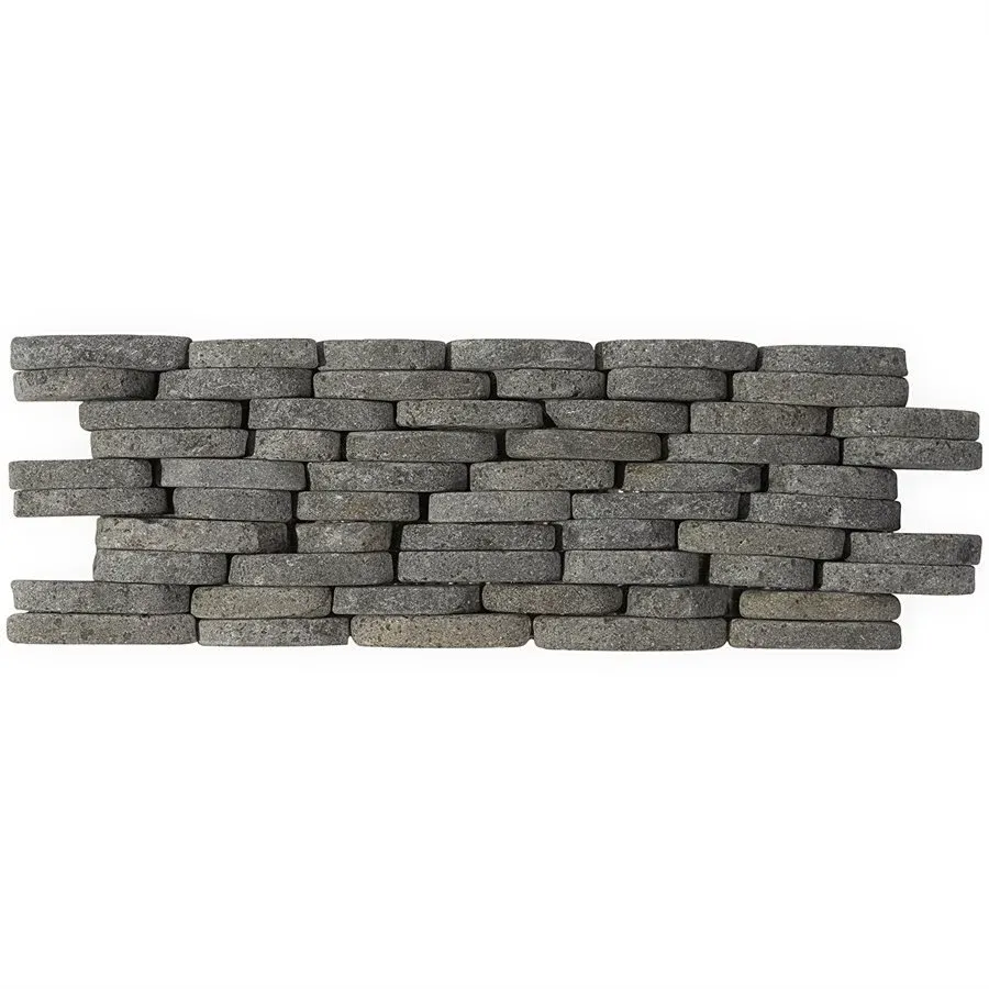 Pebblestone Stacked Sliced Tile - 4" x 10.75" / Alor Black - 7