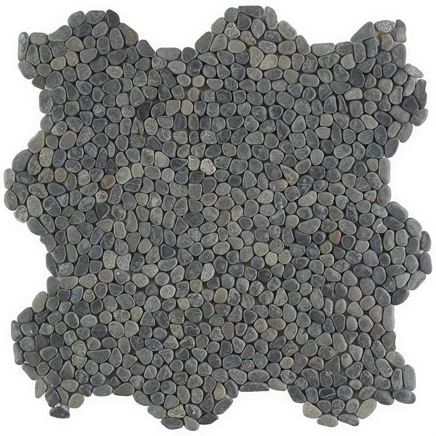 Pebblestone Micro Tile - 11.81" x 11.81" / Black Lava