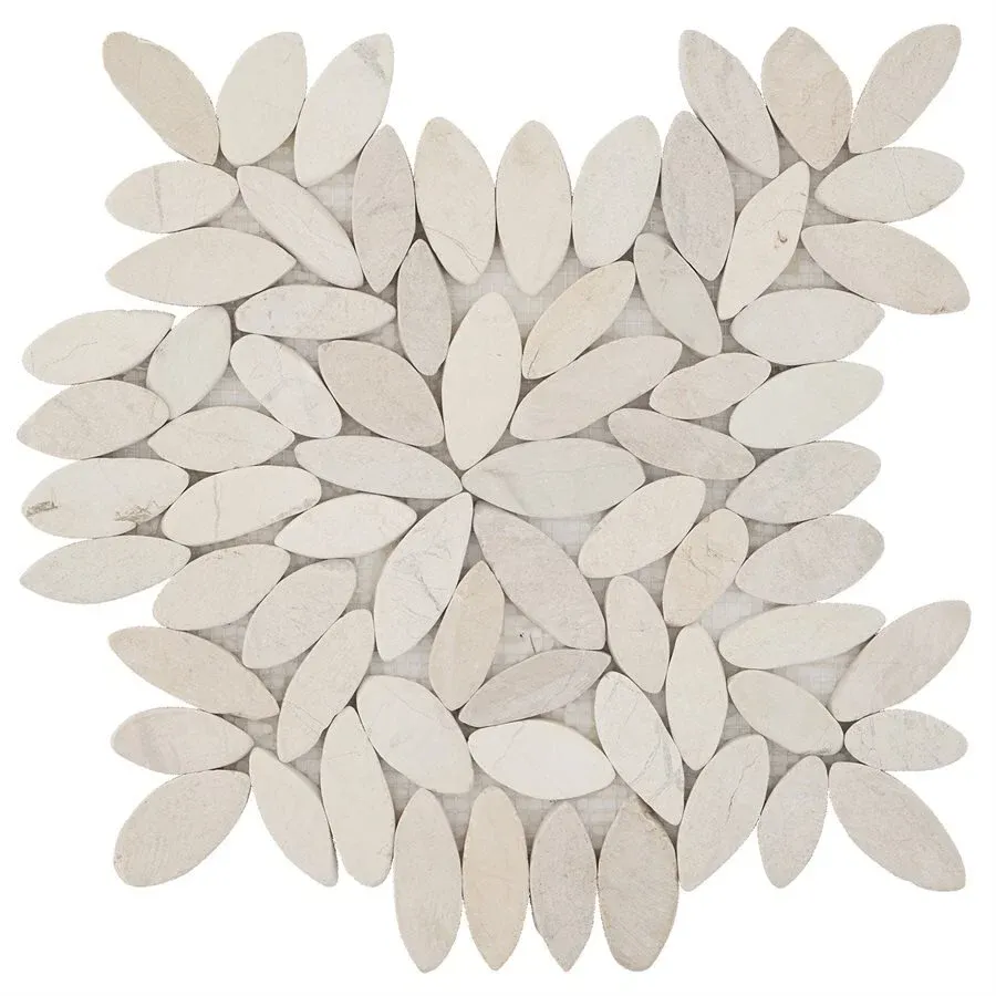 Pebblestone Flower Tile - 11.81" x 11.81" / Black Lava - 3