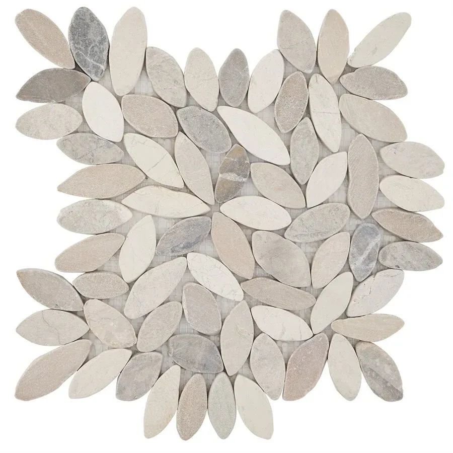 Pebblestone Flower Tile - 11.81" x 11.81" / Black Lava - 4
