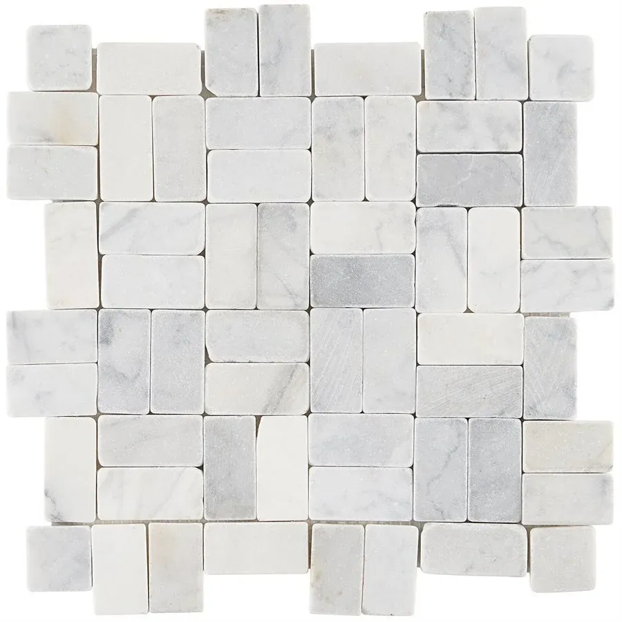 Pebblestone Carrara New Antique Natural Stone - 11.81" x 11.81" / Carrara New Antique