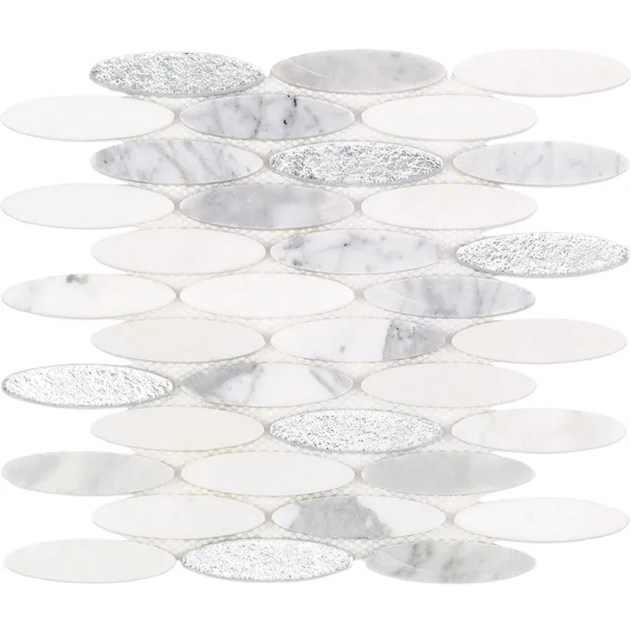 Motion Oval Tile - 12" x 12" / Glacier Peak