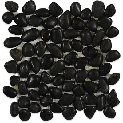 Cobblestone Flat Tile - 12" x 12" / Black