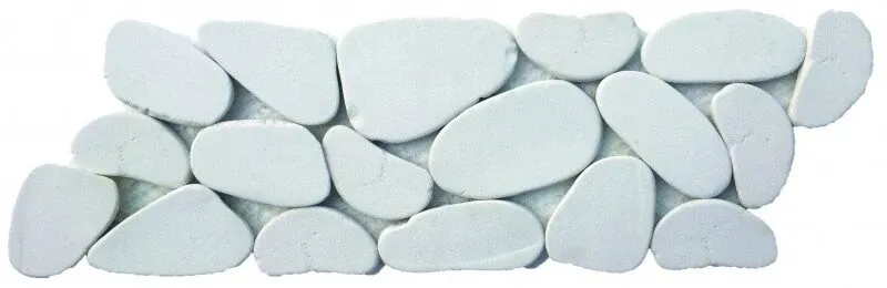 Reconstituted Pebble XL Stone Interlocking Mosaic Tile Border - 4" x 12" / Gray - 2