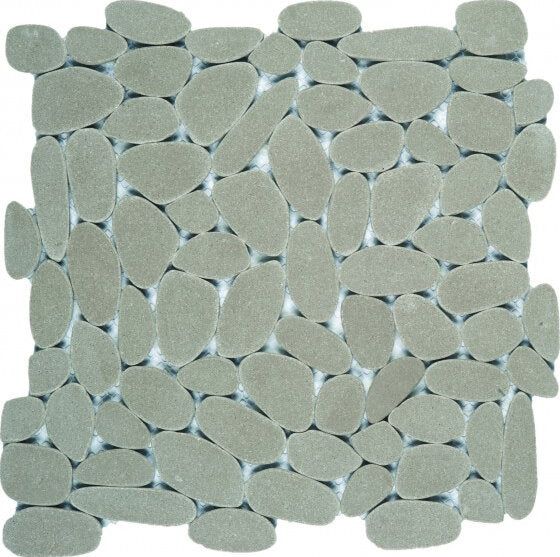 Reconstituted Pebble Sliced Interlocking Mosaic Tile - 4" x 12" / Black - 3