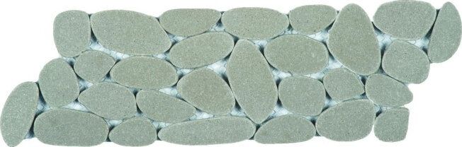 Reconstituted Pebble Sliced Interlocking Mosaic Tile - 4" x 12" / Black - 4