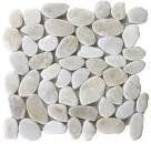 Reconstituted Pebble Sliced Mosaic Tile - 12" x 12" / White