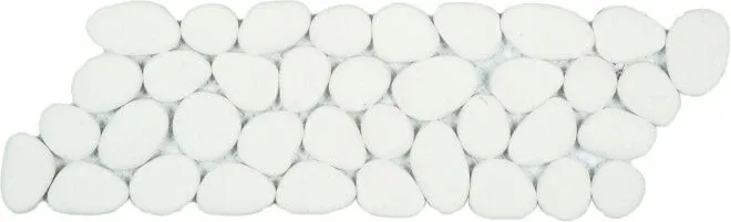 Reconstituted Pebble Interlocking Mosaic Tile Border - 4" x 12" / Black and White - 4