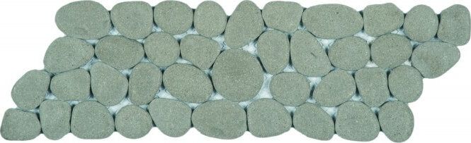 Reconstituted Pebble Interlocking Mosaic Tile Border - 4" x 12" / Black and White - 5