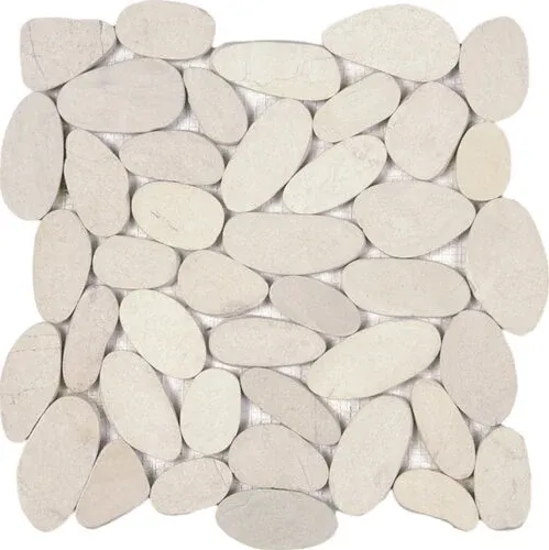 Pebble XL Sliced Matte Interlocking - 12" x 12" / Beige - 2