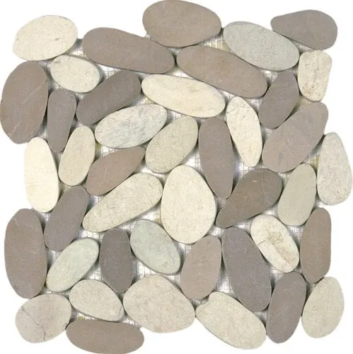 Pebble XL Sliced Matte Interlocking - 12" x 12" / Beige - 3