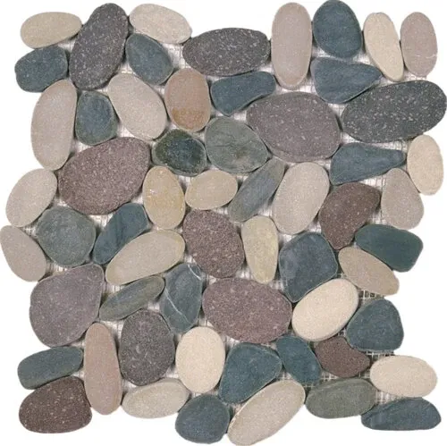 Pebble XL Sliced Matte Interlocking - 12" x 12" / Beige - 4