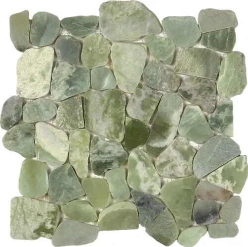 Pebble Interlocking Mosaic - 12" x 12" / Crystal Green