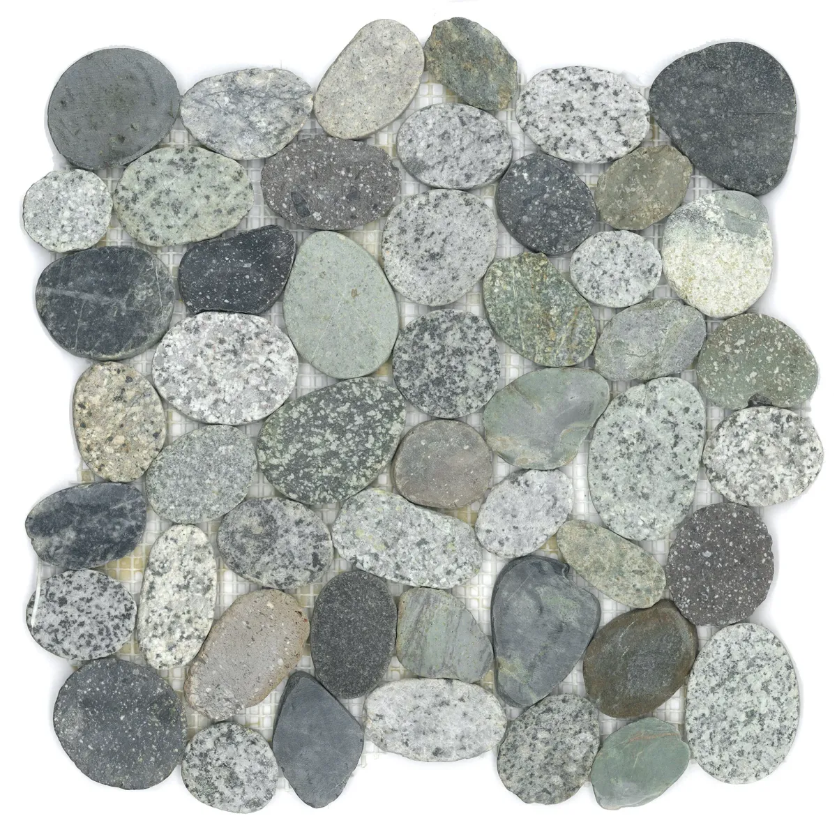 Riverstone Pebbles Tile - 12" x 12" / Multicolor Polished - 2